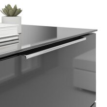 Nachtkommode >style< in anthrazit matt - Glas anthrazit - 45x60,3x40cm (BxHxT)