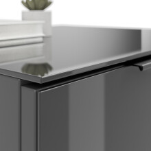 Nachtkommode >style< in anthrazit matt - Glas anthrazit - 45x60,3x40cm (BxHxT)