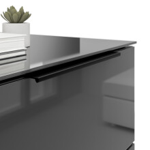 Nachtkommode >style< in anthrazit matt - Glas anthrazit - 45x60,3x40cm (BxHxT)