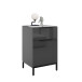 Nachtkommode >style< in anthrazit matt - Glas anthrazit - 45x60,3x40cm (BxHxT)