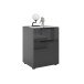 Nachtkommode >style< in anthrazit matt - Glas anthrazit - 45x60,3x40cm (BxHxT)