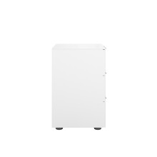 Nachtkommode >style< in weiß matt - Weißglas - 45x60,3x40cm (BxHxT)