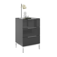 Nachtkommode >style< in anthrazit matt - Glas anthrazit - 45x60,3x40cm (BxHxT)