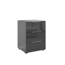 Nachtkommode >style< in anthrazit matt - Glas anthrazit - 45x60,3x40cm (BxHxT)