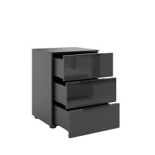 Nachtkommode >style< in anthrazit matt - Glas anthrazit - 45x60,3x40cm (BxHxT)