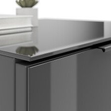 Nachtkommode >style< in anthrazit matt - Glas anthrazit - 45x60,3x40cm (BxHxT)