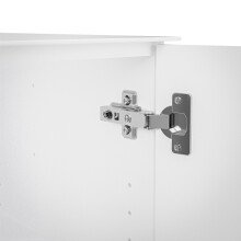 Sideboard >style< in weiß matt - Weißglas - 135x98,7x40cm (BxHxT)