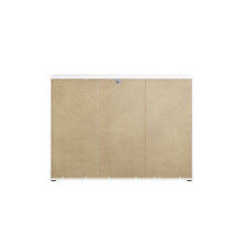 Sideboard >style< in weiß matt - Weißglas - 135x98,7x40cm (BxHxT)