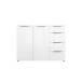 Sideboard >style< in weiß matt - Weißglas - 135x98,7x40cm (BxHxT)