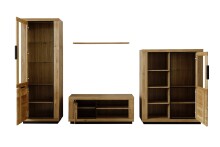 Wohnwand >Greno< (3-teilig) in Wildeiche, teilmassiv - 194x200x54cm (BxHxT)