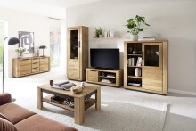 Wohnwand >Greno< (2-teilig) in Wildeiche, teilmassiv - 122x52x54cm (BxHxT)