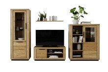 Wohnwand >Greno< (3-teilig) in Wildeiche - 134x142x54 (BxHxT)