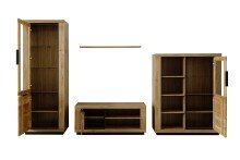 Wohnwand >Greno< (3-teilig) in Wildeiche - 134x142x54 (BxHxT)