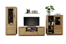 Wohnwand >Greno< (2-teilig) in Wildeiche - 255x200x54 (BxHxT)