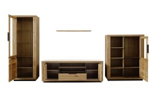 Wohnwand >Greno< (2-teilig) in Wildeiche - 295x142x54 (BxHxT)