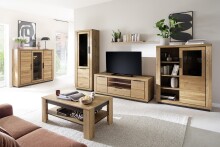 Wohnwand >Greno< (2-teilig) in Wildeiche - 295x142x54 (BxHxT)