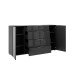 Sideboard >style< in anthrazit matt - Anthrazitglas - 180x98,7x40cm (BxHxT)