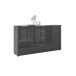 Sideboard >style< in anthrazit matt - Anthrazitglas - 180x98,7x40cm (BxHxT)