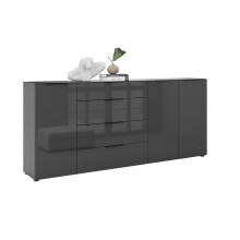 Sideboard >style< in anthrazit matt - Anthrazitglas...