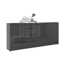 Sideboard >style< in anthrazit matt - Anthrazitglas...