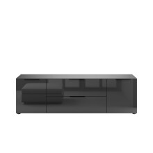 Lowboard >style< in anthrazit matt - Anthrazitglas - 180x53,9x40cm (BxHxT)