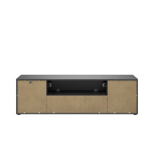 Lowboard >style< in anthrazit matt - Anthrazitglas - 180x53,9x40cm (BxHxT)