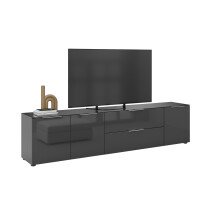 Lowboard >style< in anthrazit matt - Anthrazitglas...