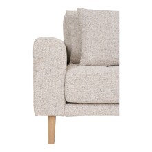 Ecksofa >Lido< 290x92/170x76 cm – Beige, Holzfüße, inkl. 4 Kissen Ottomane rechts