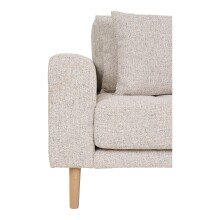 Ecksofa >Lido< 290x92/170x76 cm – Beige, Holzfüße, inkl. 4 Kissen Ottomane rechts
