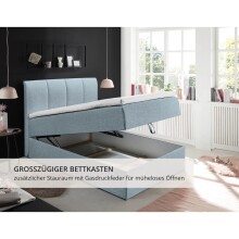 Polsterbett >Granada< 120x200 cm Liegefläche, in pastellblau - 120x120x210 (BxHxT)