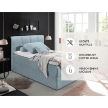 Polsterbett >Granada< 120x200 cm Liegefläche, in pastellblau - 120x120x210 (BxHxT)