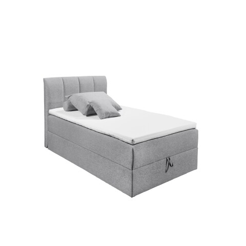 Polsterbett >Granada< 120x200 cm Liegefläche, in grau - 120x120x210cm (BxHxT)