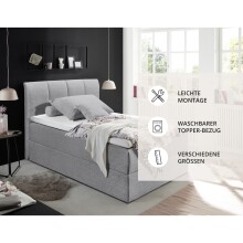 Polsterbett >Granada< 120x200 cm Liegefläche, in grau - 120x120x210cm (BxHxT)