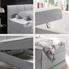 Polsterbett >Granada< 120x200 cm Liegefläche, in grau - 120x120x210cm (BxHxT)