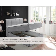 Polsterbett >Granada< 120x200 cm Liegefläche, in grau - 120x120x210cm (BxHxT)
