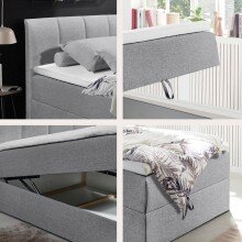 Polsterbett >Granada< 120x200 cm Liegefläche, in grau - 120x120x210cm (BxHxT)