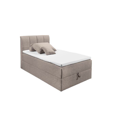 Polsterbett >Granada< 120x200 cm Liegefläche, in hellbraun - 120x120x210 (BxHxT)