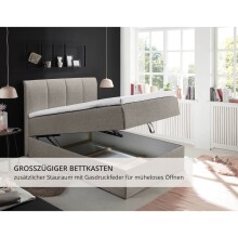 Polsterbett >Granada< 120x200 cm Liegefläche, in hellbraun - 120x120x210 (BxHxT)