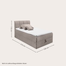 Polsterbett >Granada< 120x200 cm Liegefläche, in hellbraun - 120x120x210 (BxHxT)