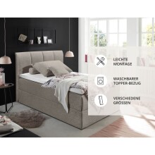 Polsterbett >Granada< 120x200 cm Liegefläche, in hellbraun - 120x120x210 (BxHxT)