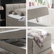 Polsterbett >Granada< 120x200 cm Liegefläche, in hellbraun - 120x120x210 (BxHxT)