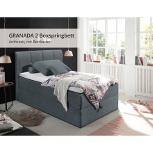 Polsterbett >Granada< 120x200 cm Liegefläche, in anthrazit - 120x120x210 (BxHxT)
