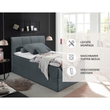 Polsterbett >Granada< 120x200 cm Liegefläche, in anthrazit - 120x120x210 (BxHxT)