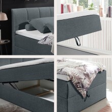 Polsterbett >Granada< 120x200 cm Liegefläche, in anthrazit - 120x120x210 (BxHxT)