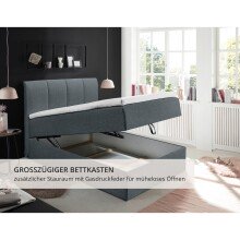 Polsterbett >Granada< 120x200 cm Liegefläche, in anthrazit - 120x120x210 (BxHxT)