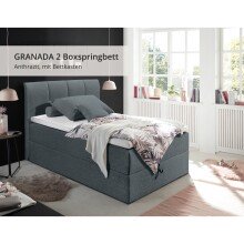 Polsterbett >Granada< 120x200 cm Liegefläche, in anthrazit - 120x120x210 (BxHxT)