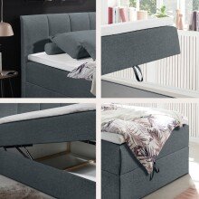 Polsterbett >Granada< 120x200 cm Liegefläche, in anthrazit - 120x120x210 (BxHxT)