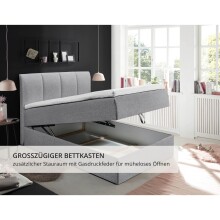 Polsterbett >Granada< 140x200 cm Liegefläche, in grau - 140x120x210cm (BxHxT)
