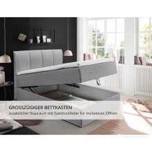 Polsterbett >Granada< 140x200 cm Liegefläche, in grau - 140x120x210cm (BxHxT)
