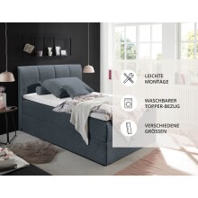 Polsterbett >Granada< 140x200 cm Liegefläche, in anthrazit - 140x120x210 (BxHxT)